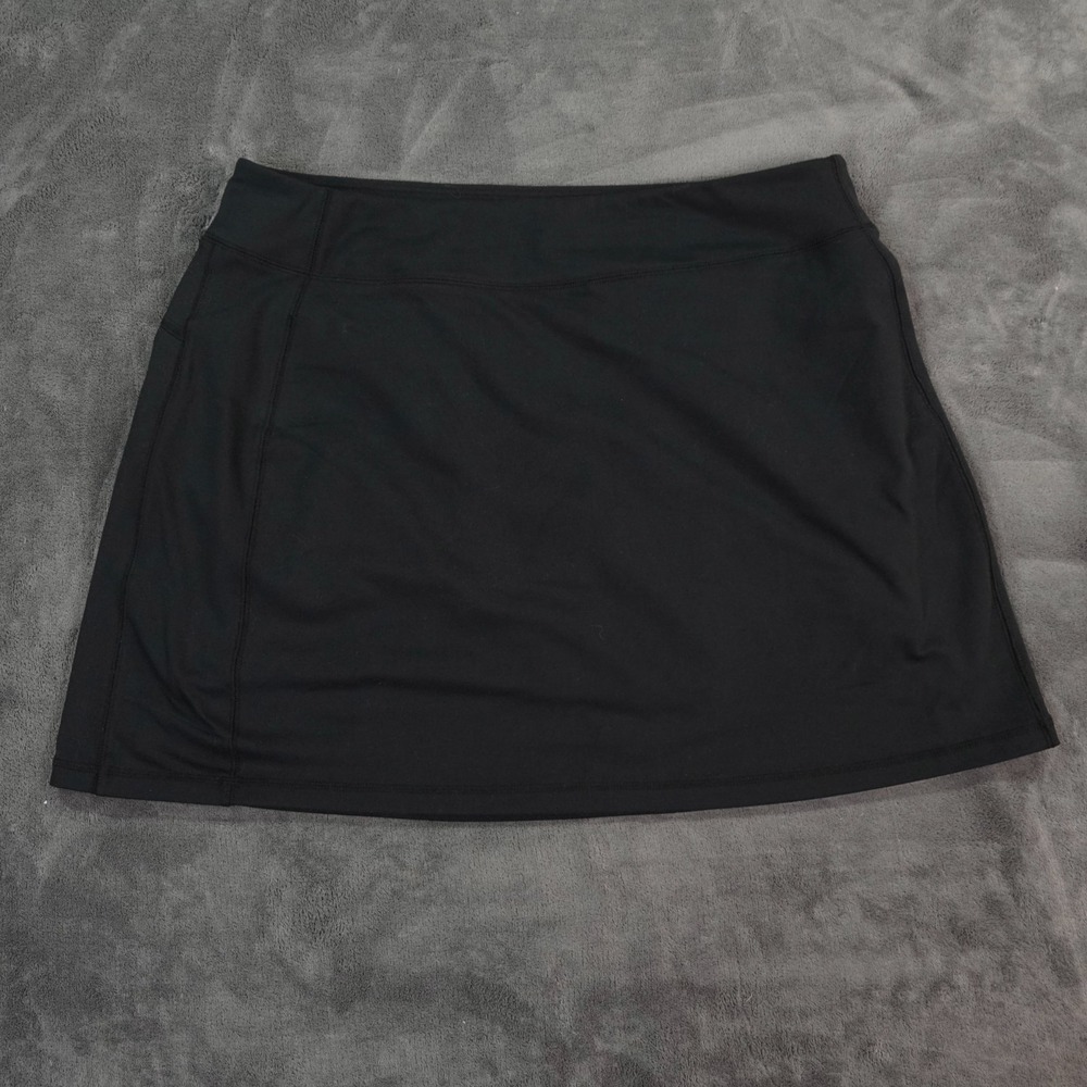 Lands End Skort Size 1X Black Pull On Attached Shorts Tennis Pickleball Golf